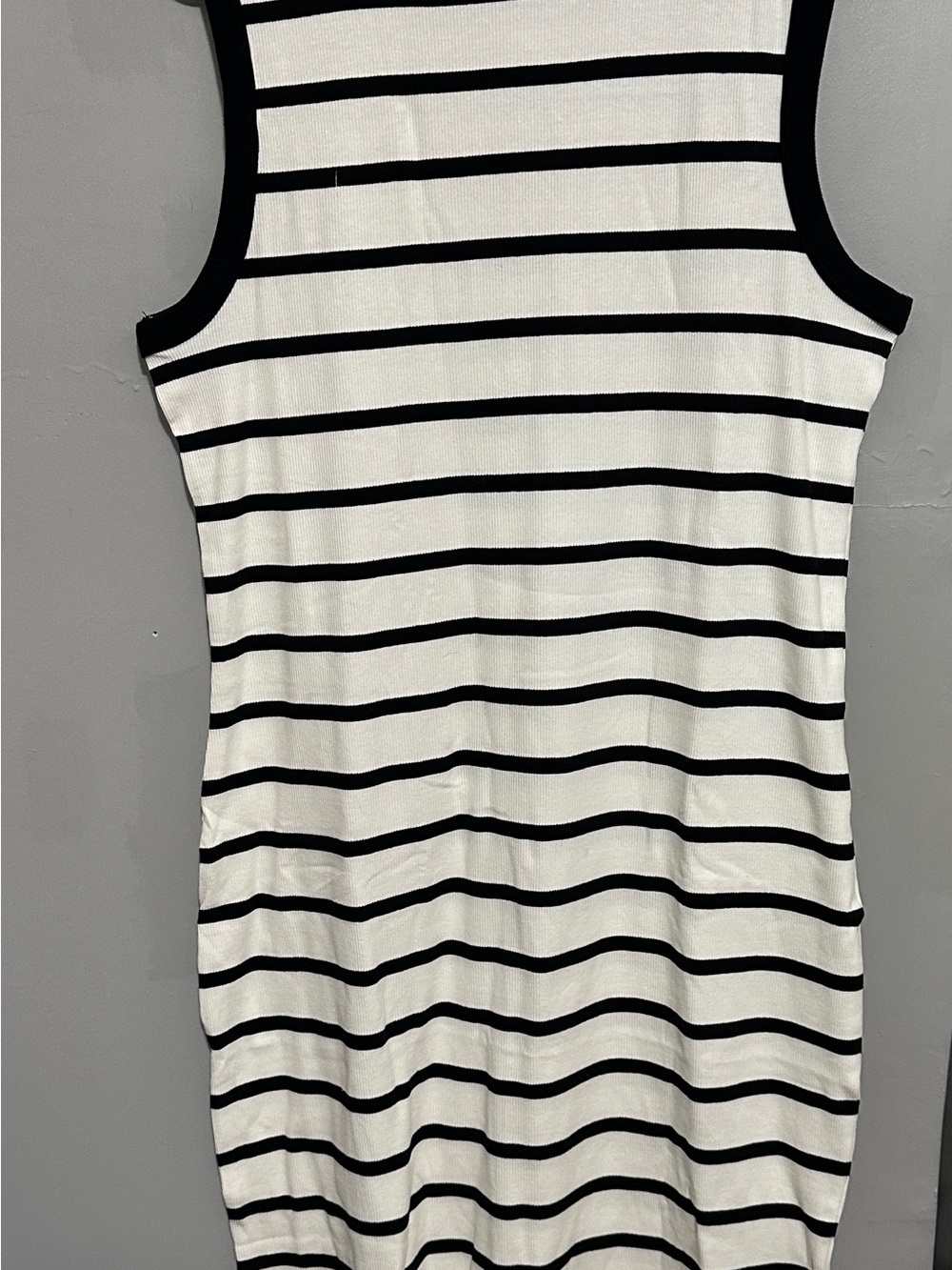 Serra Striped Sleeveless Knit Dress - Black & White XL